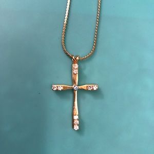 Gold Cross with Gold Chain